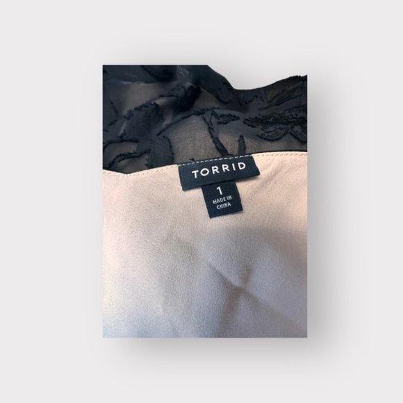 Women’s Torrid 2 Nude Black Lace Sophie Clip Chiffon Swing Cami 2X 2XL XXL - Picture 9 of 13